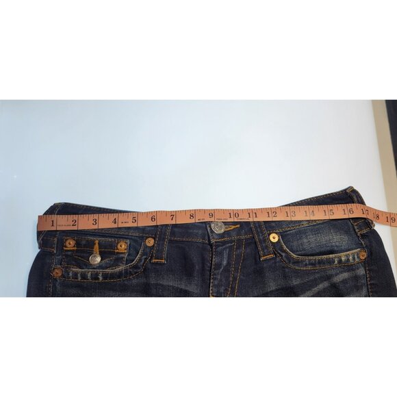 True Religion Jeans Womens 29X 32  Blue Low Rise Distressed Skinny Vintage Y2K - Picture 10 of 12